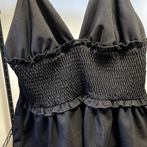 Black Smocked Halter top